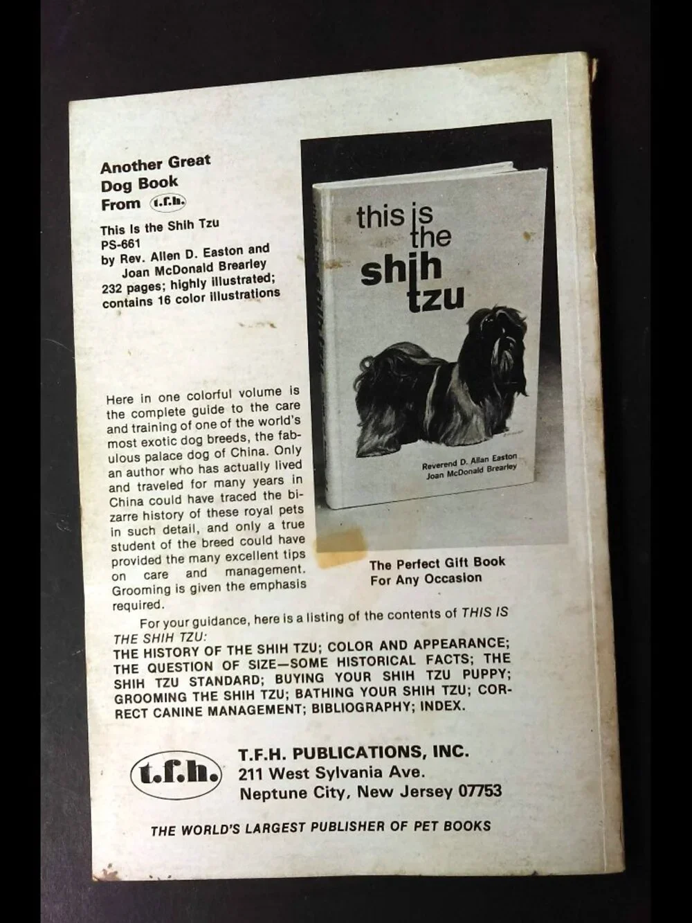How To Raise And Train A Shih Tzu Dog Book Vintage 1983 R.H. Smythe, M.R.C.V.S.
